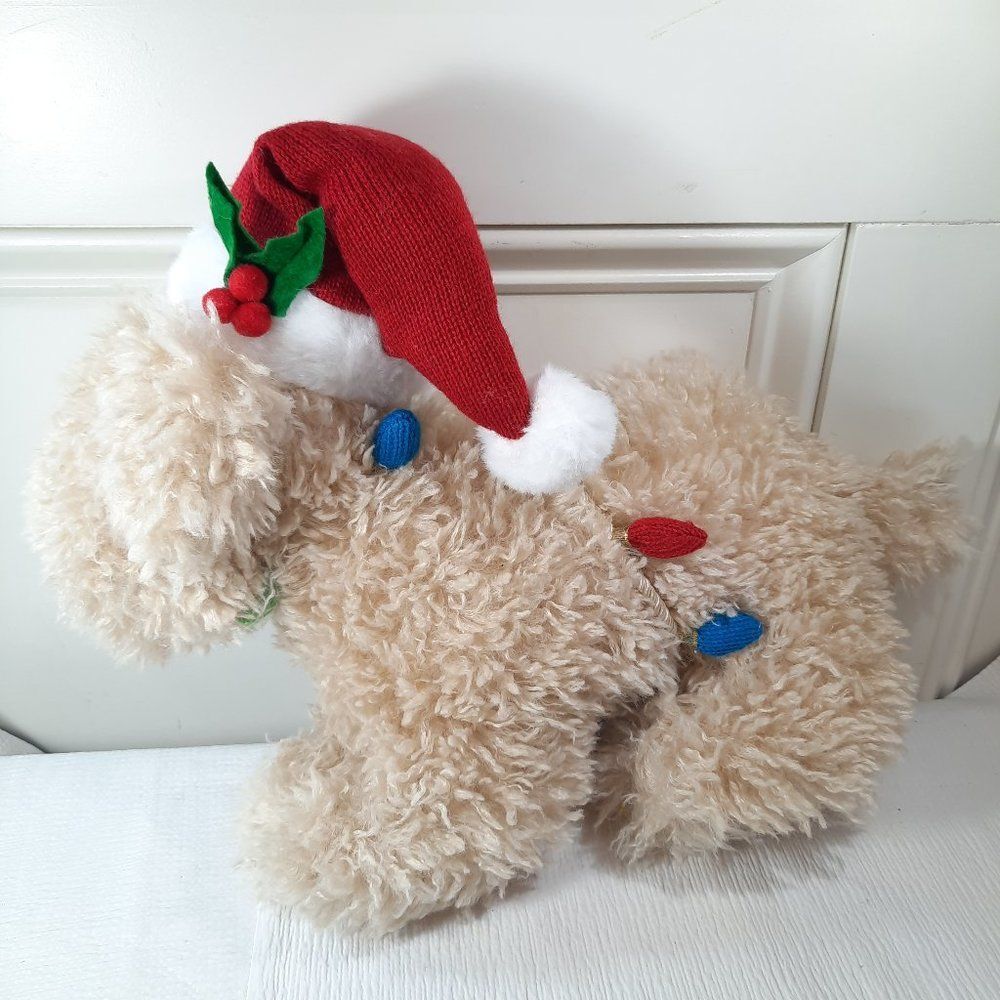 Kirkland's Goldendoodle Christmas Pillow plush Dog puppy golden retriever Santa